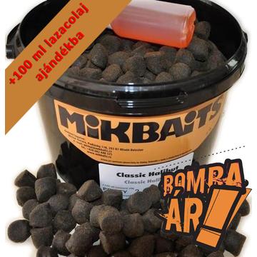 MIKBAITS CLASSIC HALIBUT ETETŐ PELLET 20 mm 10kg + lazacolaj 100ml