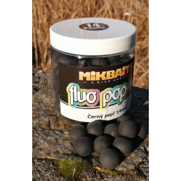 MIKBAITS FLUO POP-UP BOJLI – BLACK PEPPER * FEKETE BORS 18 mm