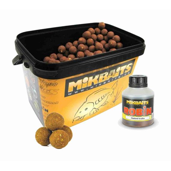 ROBIN FISH OLDÓDÓ BOJLI – VAJ KÖRTE – MÁSLOVÁ HRUSKA 2,5kg 20 mm+ Robin Booster 250 ml 