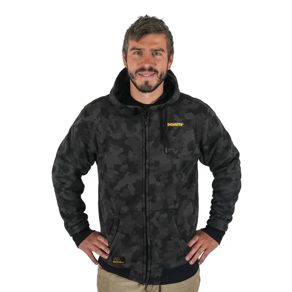 Mikbaits Vastagon bélelt pulóver cipzárral - Fekete Camou - XL